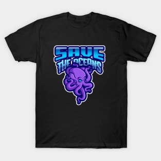 SAVE THE OCEANS/PURPLE OCTOPUS T-Shirt